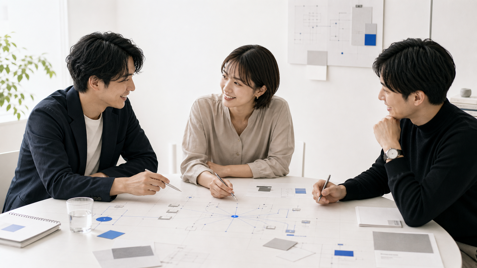 前向きな相談を通じて協力の方向を確認するビジネスコラボレーションの様子